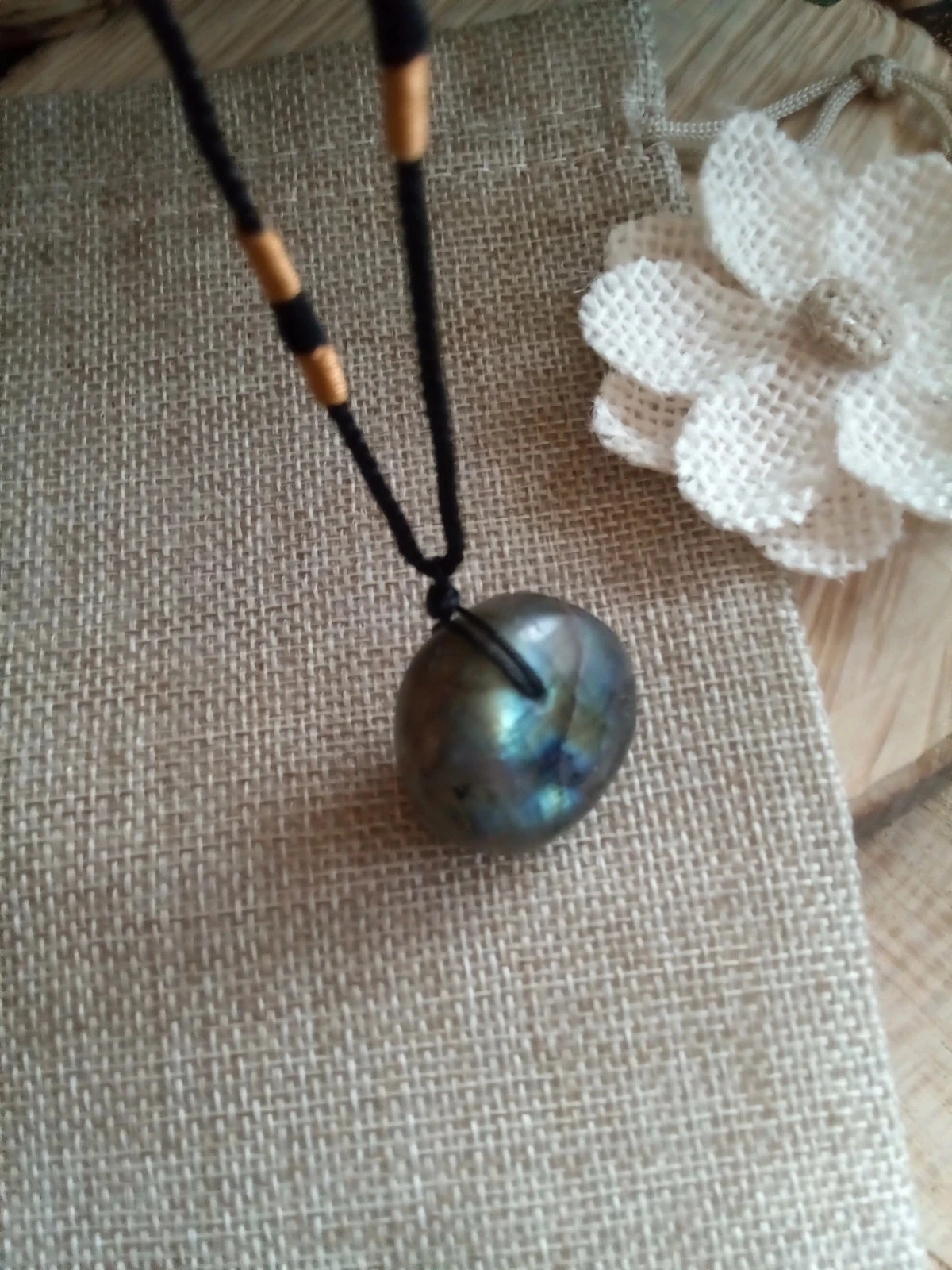 Collar con piedras de labradorita natural – photo 2